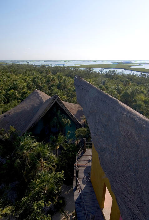 view from the stairs of the viewing tower at Sian Kaan Reserve Visitor Centre